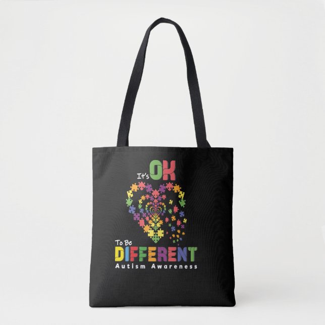 It’s OK to Be Different — Celebrating Neurodiversi Tote Bag (Front)
