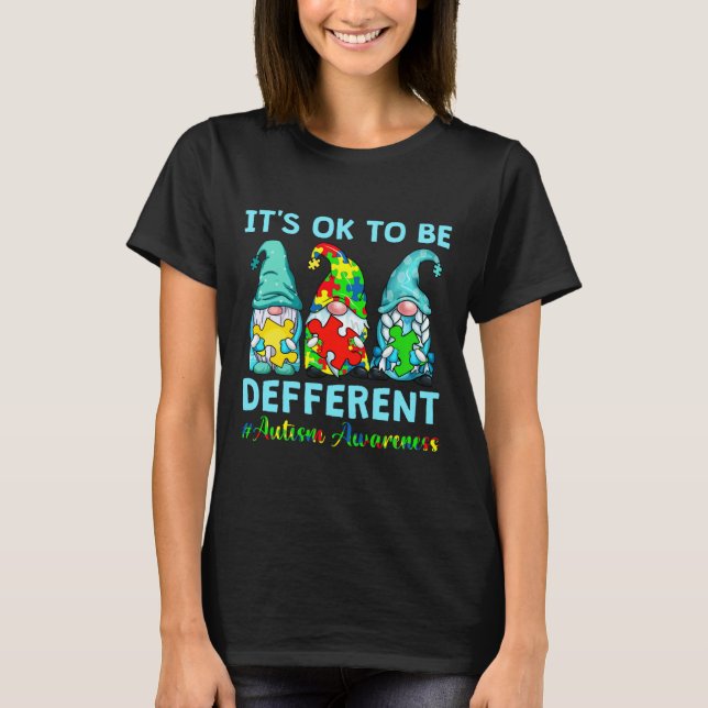 It S Ok To Be Different Cute Cool Autism Awareness T-Shirt (Front)