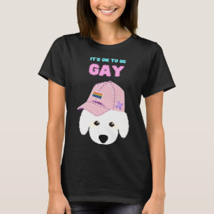It S Ok To Be Gay Rainbow Hat Poodle T-Shirt
