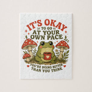 It’s Okay to Go at Your Own Pace – Cute Frog Self- Jigsaw Puzzle