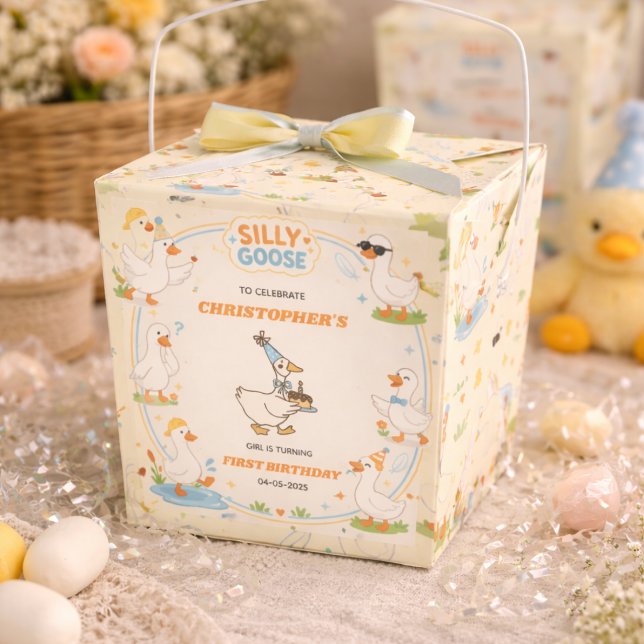 It’s ONE Silly Goose Retro 1st Birthday Fun Modern Favour Box (It’s ONE Silly Goose Retro 1st Birthday Fun Modern Favor Boxes
)