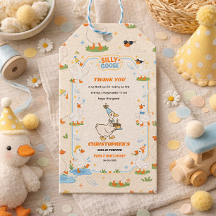 It’s ONE Silly Goose Retro 1st Birthday Fun Modern Gift Tags