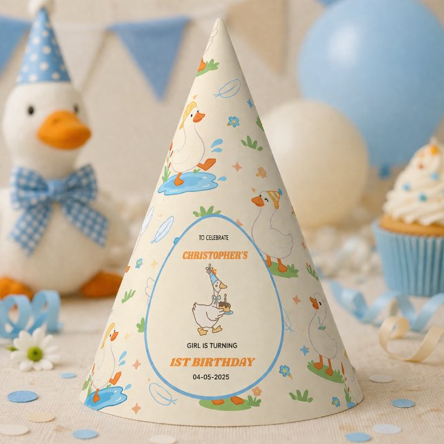 It’s ONE Silly Goose Retro 1st Birthday Fun Modern Party Hat (It’s ONE Silly Goose Retro 1st Birthday Fun Modern Party Hat
)