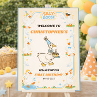 It’s ONE Silly Goose Retro 1st Birthday Fun Modern