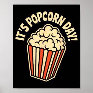 It’s Pcorn Day Theater Cozy Snack Food Movie Night Poster
