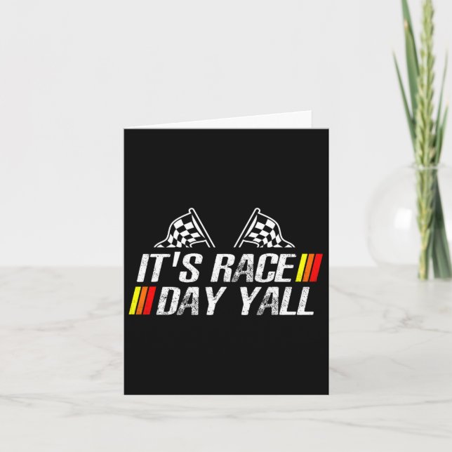 It&# s Race Day Yall Funny Racing Drag Car Truck  Card (Front)