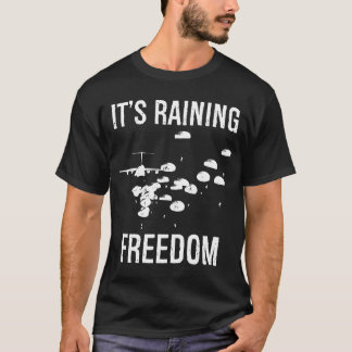 It_s Raining Freedom Premium Airborne Paratrooper  T-Shirt