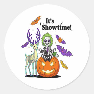 It’s Showtime Funny Halloween Classic Round Sticker