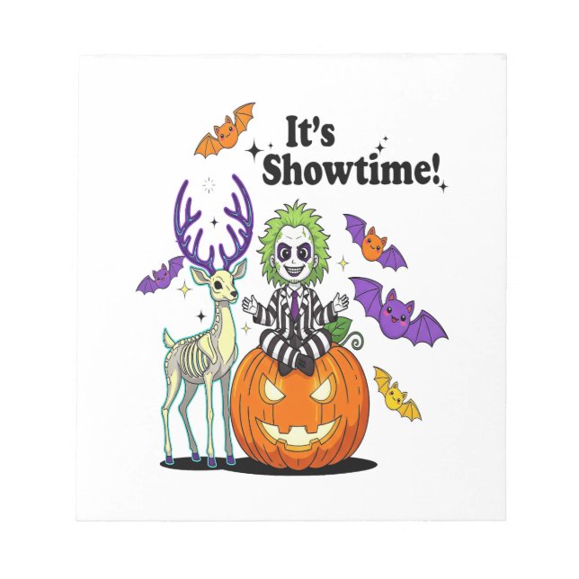It’s Showtime Funny Halloween Notepad (Front)