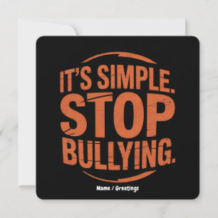 It’s Simple Stop Bullying Anti-Bullying Awareness Invitation