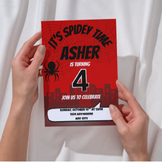 It’s Spidey Time Birthday Invitation | Editable