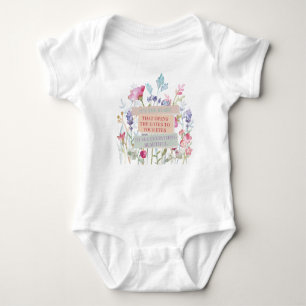 It’s The Heart That Opens The Gates, Floral Garden Baby Bodysuit