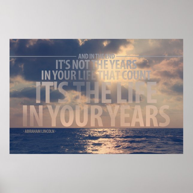 "It’s the life in your years” Quote Poster (Front)