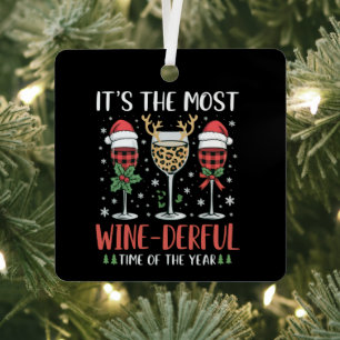 It’s the Most Wine-Derful Time of the Year Wine Metal Tree Decoration