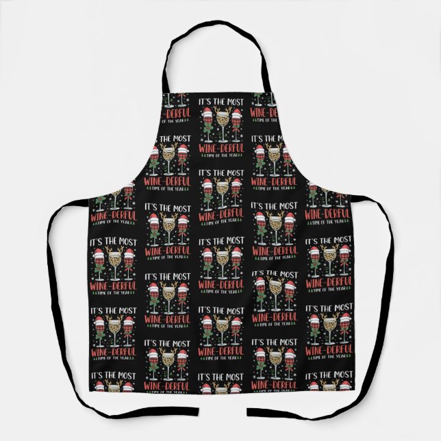 It’s the Most Wine-Derful Time of the Year Xmas Apron (Front)
