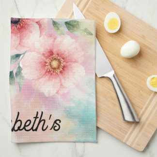 It’s Time To Bloom Tie Dye Florals Personalised  Tea Towel