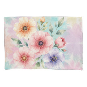 It’s Time To Bloom Tie Dye Florals Pillowcase