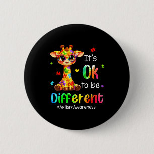 It’s to be different cute giraffe animal autism 6 cm round badge