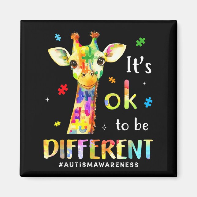 It’s to be different cute giraffe animal autism magnet (Front)