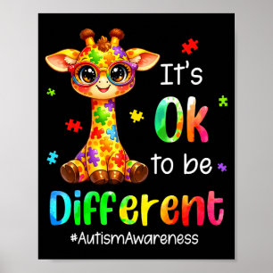 It’s to be different cute giraffe animal autism poster