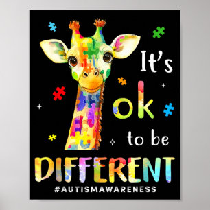 It’s to be different cute giraffe animal autism poster
