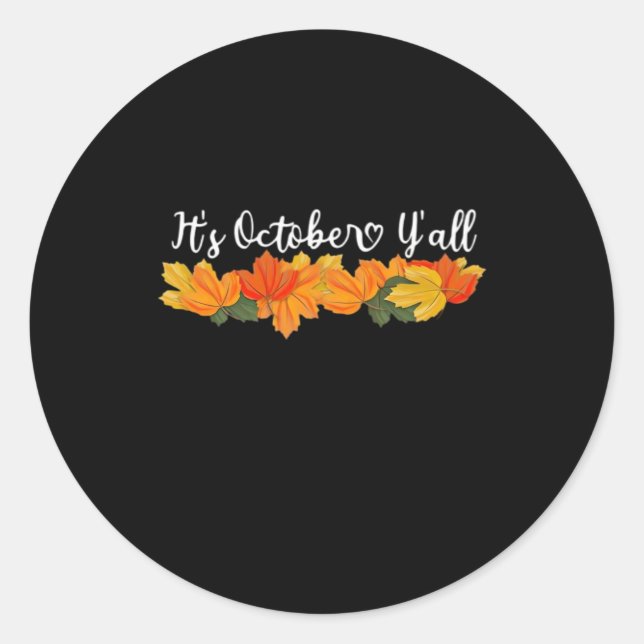 It’s Y’all Cute Fall Creative Casual Classic Round Sticker (Front)