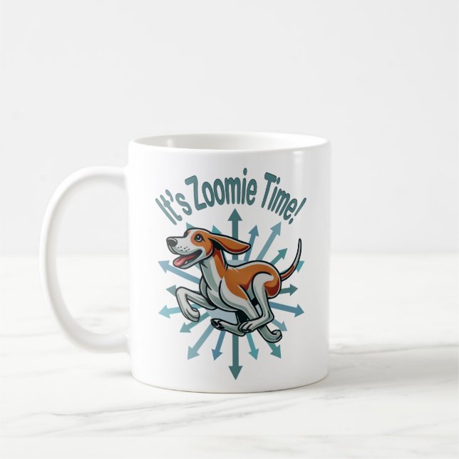 It’s Zoomie Time American Fox Hound Coffee Mug (Left)