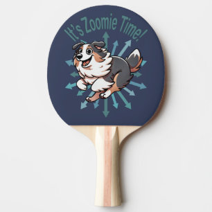 It’s Zoomie Time Australian Shepherd Ping Pong Paddle
