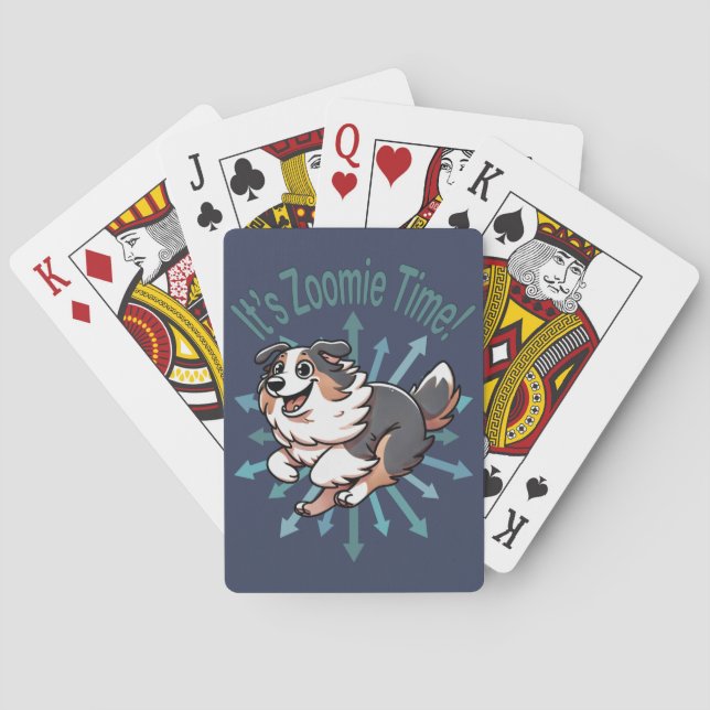 It’s Zoomie Time Australian Shepherd Playing Cards (Back)