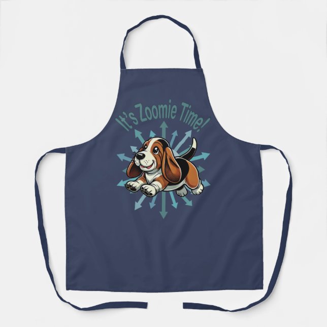It’s Zoomie Time Basset Hound Apron (Front)