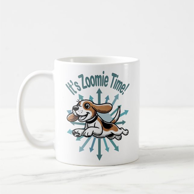 It’s Zoomie Time Beagle Coffee Mug (Left)