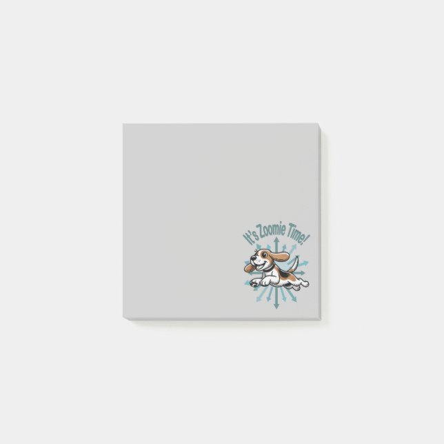 It’s Zoomie Time Beagle Post-it Notes (Front)