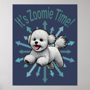It’s Zoomie Time Bichon Frise Poster