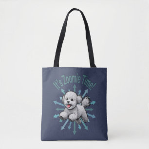 It’s Zoomie Time Bichon Frise Tote Bag