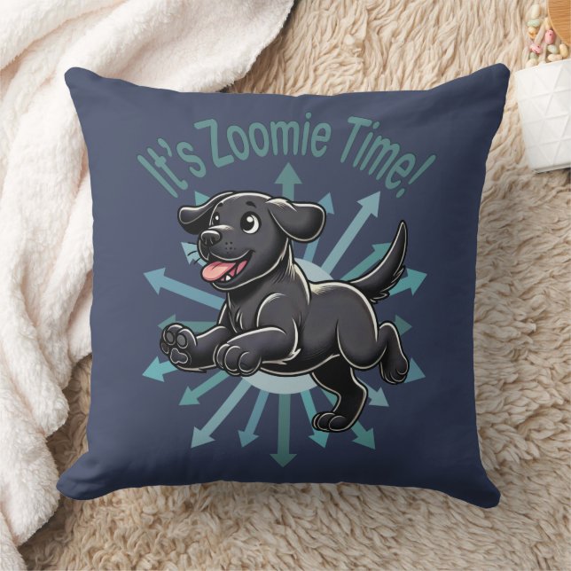 It’s Zoomie Time Black Lab Cushion (Blanket)