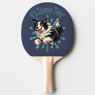 It’s Zoomie Time Border Collie Ping Pong Paddle