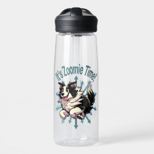 It’s Zoomie Time Border Collie Water Bottle