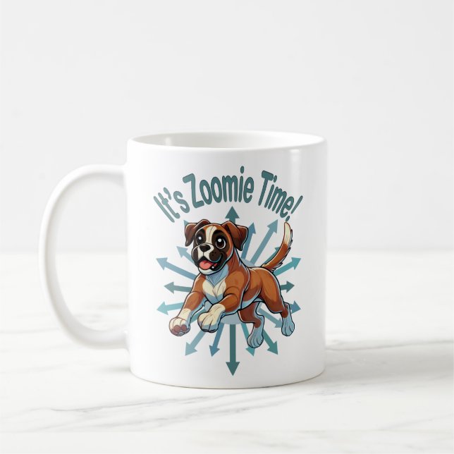 It’s Zoomie Time Boxer Coffee Mug (Left)