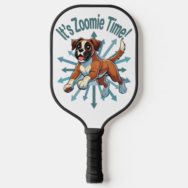 It’s Zoomie Time Boxer Pickleball Paddle (Front)