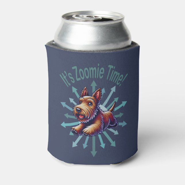 It’s Zoomie Time Brown Scotty Can Cooler (Can Back)