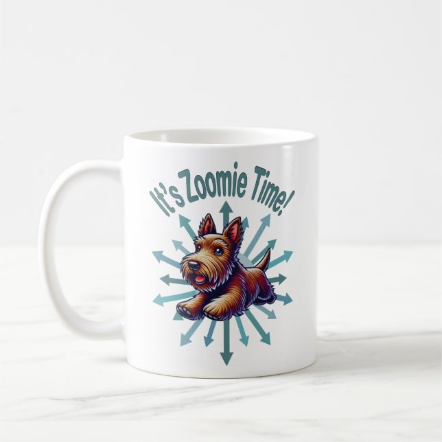It’s Zoomie Time Brown Scotty Coffee Mug (Left)