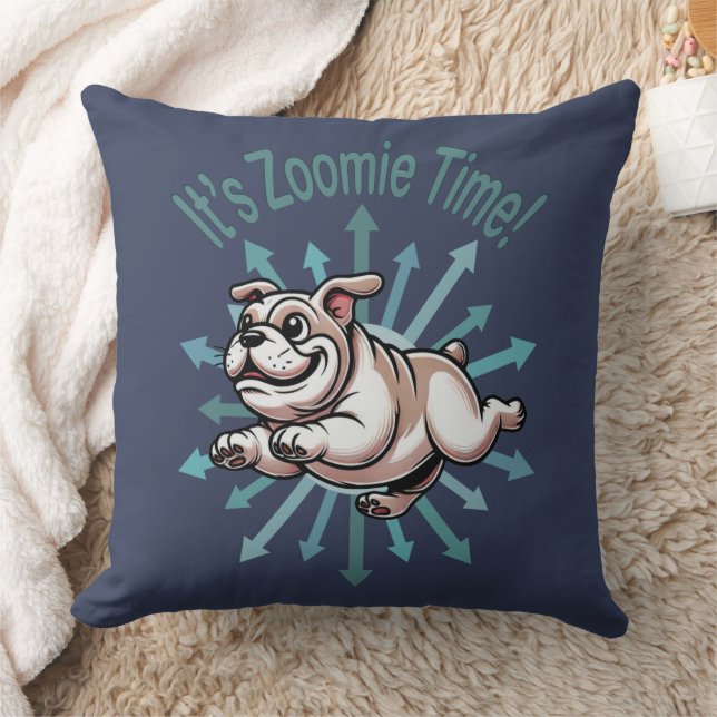 It’s Zoomie Time Bulldog Cushion (Blanket)