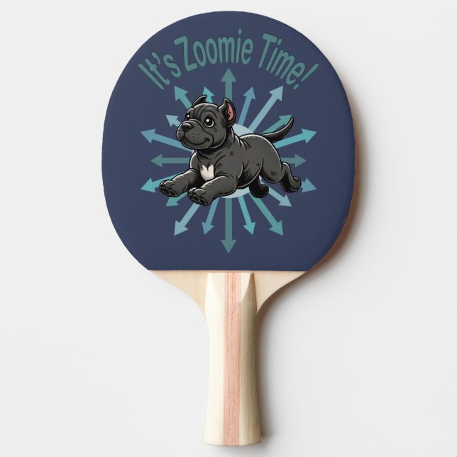 It’s Zoomie Time Cane Corso Ping Pong Paddle (Front)