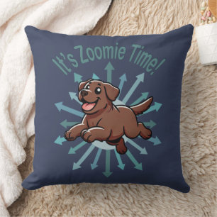 It’s Zoomie Time Chocolate Lab Cushion