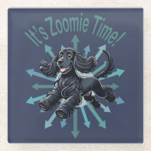 It’s Zoomie Time Cocker Spaniel Glass Coaster