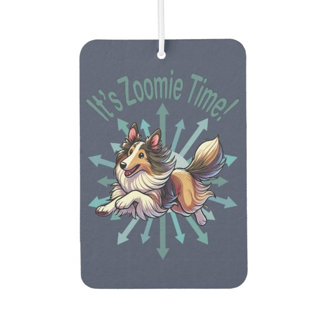 It’s Zoomie Time Collie Car Air Freshener (Front)