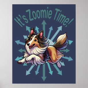 It’s Zoomie Time Collie Poster