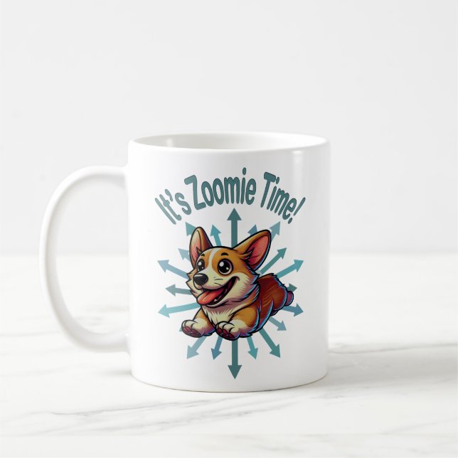 It’s Zoomie Time Corgi Coffee Mug (Left)
