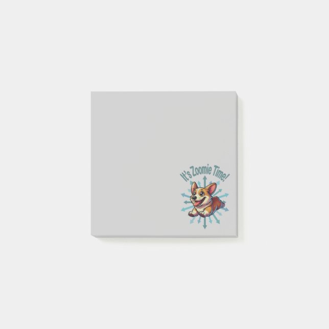 It’s Zoomie Time Corgi Post-it Notes (Front)