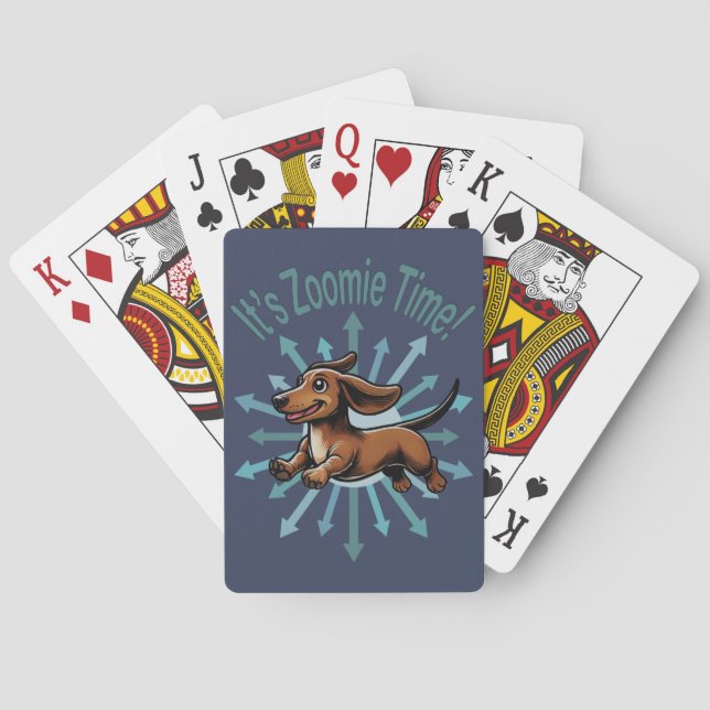 It’s Zoomie Time Dachshund Playing Cards (Back)
